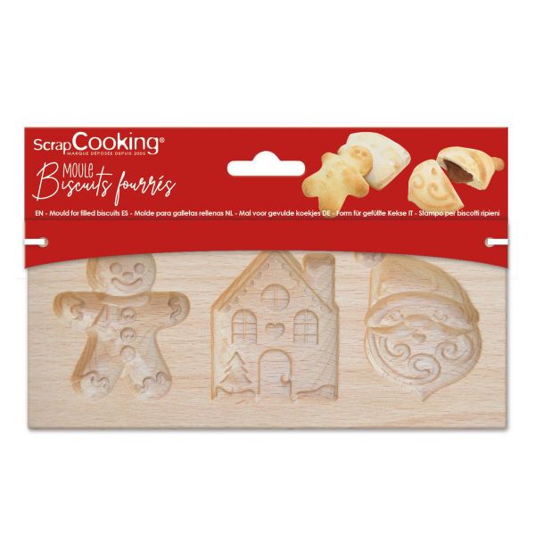 Holzform für gefüllte Kekse - Weihnachten