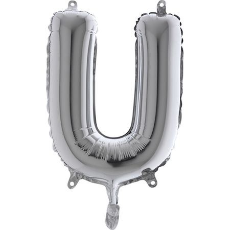 Folienballon - "U" - Silber - 36cm