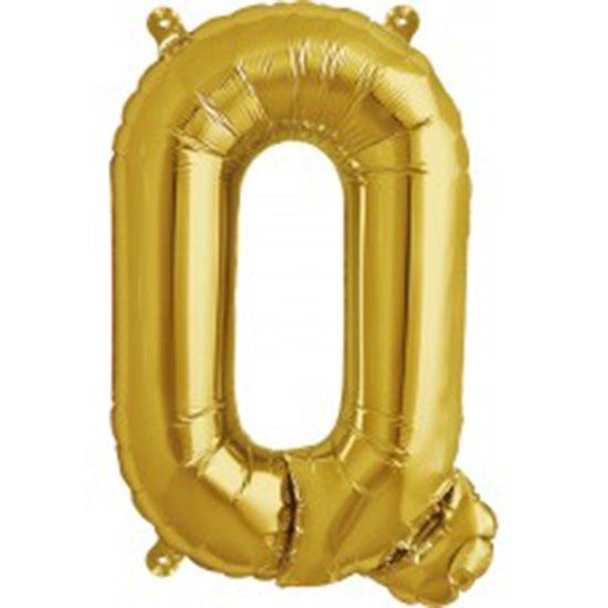 Folienballon - "Q" - Gold - 41cm