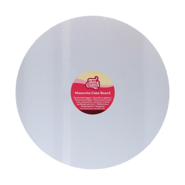 FunCakes Masonite Cakeboard/Tortenplatte - Weiß - Rund - 35cm - 5mm dick