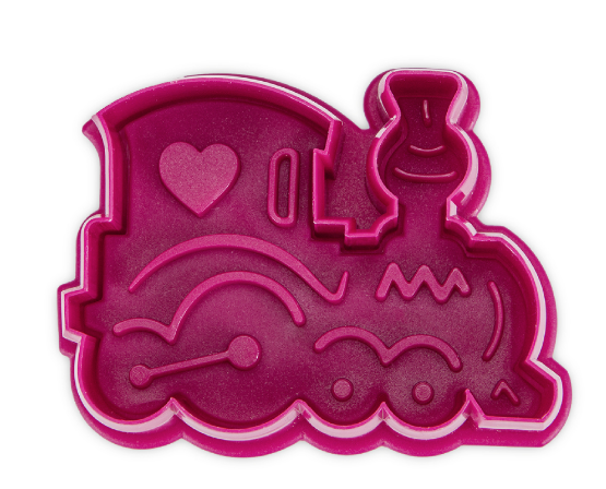 Ausstecher mit Auswurf - Kunststoff - Lokomotive - 6cm