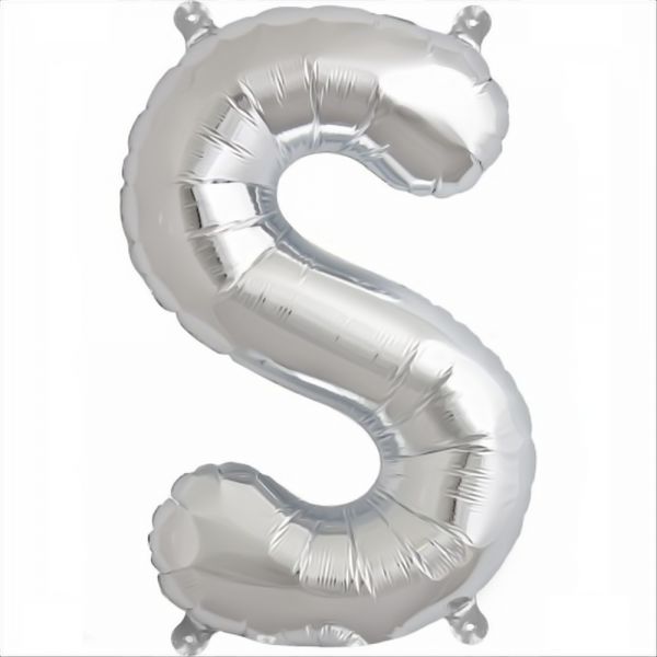 Folienballon - "S" - Silber - 86cm