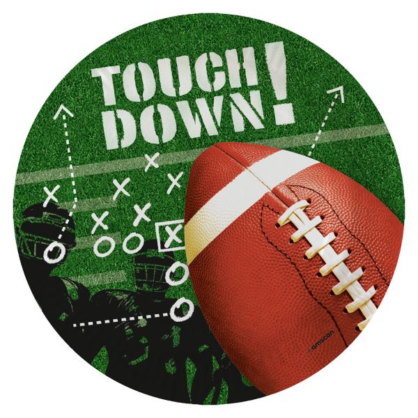Teller - Papier - Football Touchdown - 23cm - 8 Stück