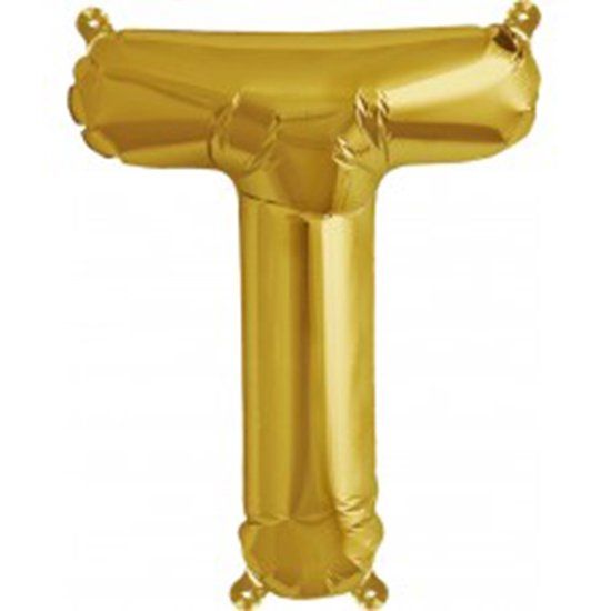Folienballon - "T" - Gold - 41cm