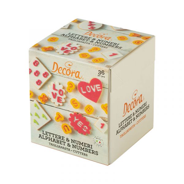 Decora - Buchstaben & Zahlen Ausstecher 36tlg. 2 x 1.6 cm hoch