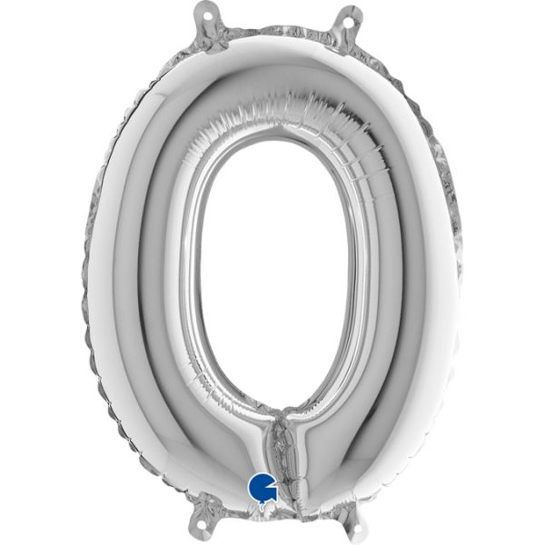 Folienballon - Zahl - 0 - Silber - 36cm