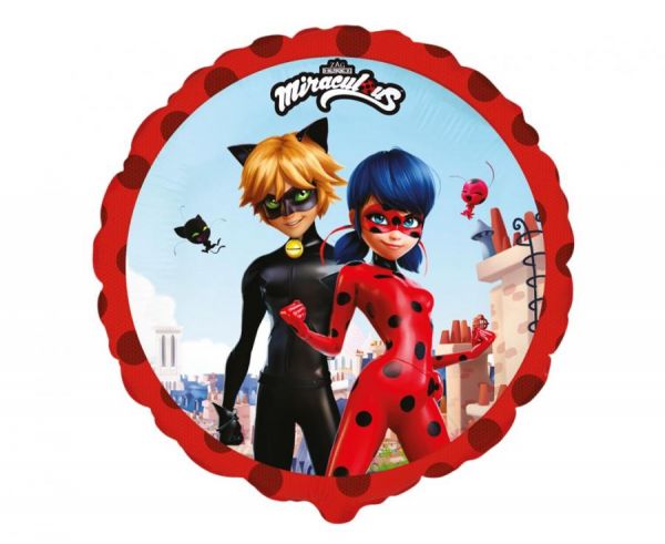 Folienballon - Miraculous - Rund - 45cm