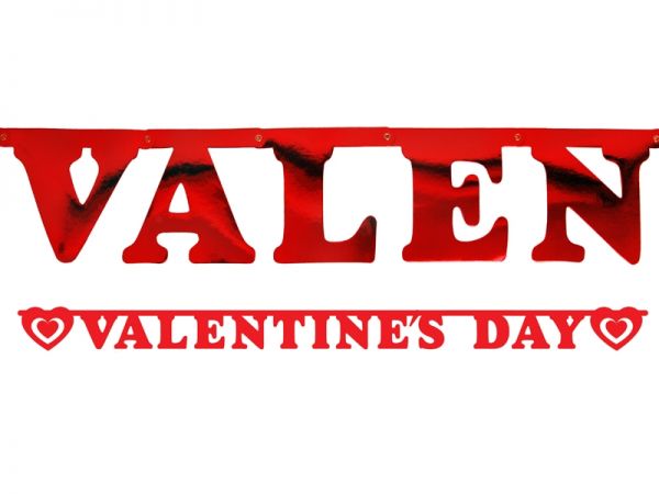 Banner/Girlande - Valentinstag - Valentines Day - Rot - 2m
