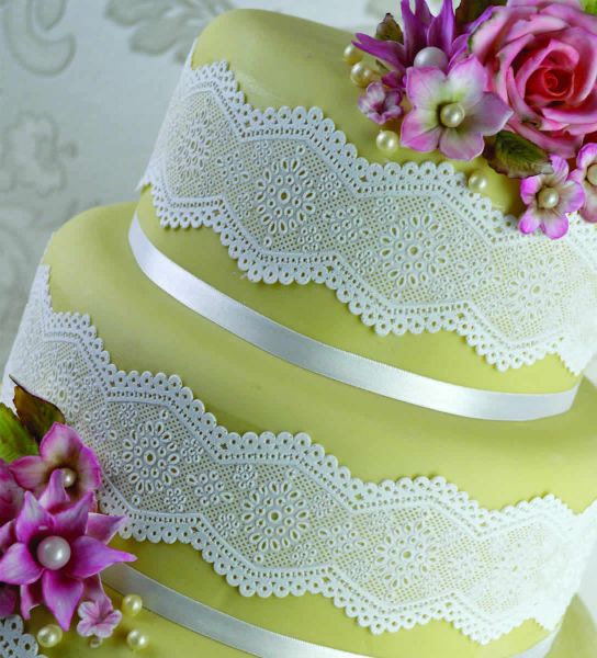 Cake Lace Silikonmatte für Essbare Tortenspitze "Broderie Anglaise"