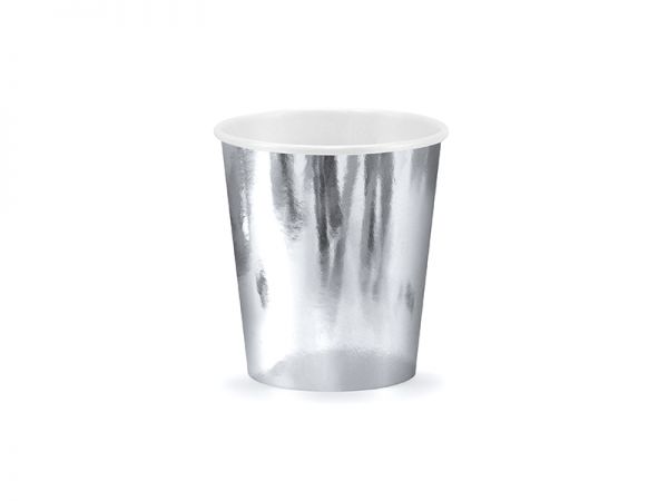 Becher - Papier - Silber - 220ml - 6 Stück