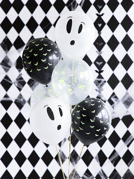 Blacklight Balloons - glowing in UV light - Halloween - 3 Stück - 27cm