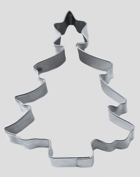Ausstecher - Edelstahl - Weihnachten - Tannenbaum mit Stern - 9.5cm