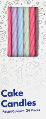 Kerzen - Mix - Pastel - 24 Stück - 9cm