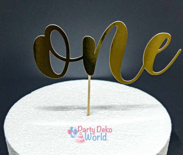 Caketopper - Papier - Gold - One - 15 x 7 cm