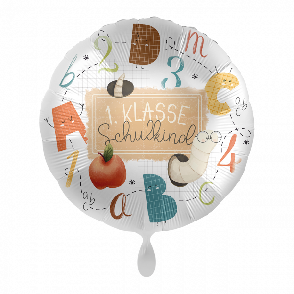 Folienballon-Einschulung-ABC 1.Klasse Schulkind-Ø 43cm