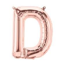 Folienballon - "D" - Rosegold - 41cm