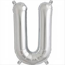 Folienballon - "U" - Silber - 41cm