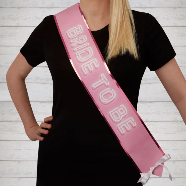 Schärpe - Bride to be - Rosa/weiß