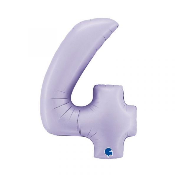 Folienballon - Zahl - 4 - Satin Lila - 102cm