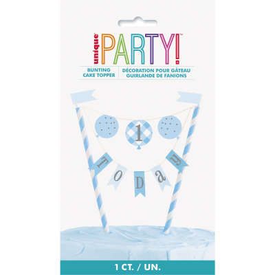 Cake Topper - Wimpel - 1st Birthday - blau