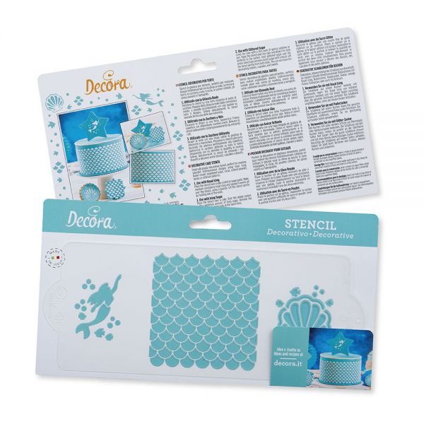 Schablone - Stencil - Meerjungfrau - 25cmx10cm