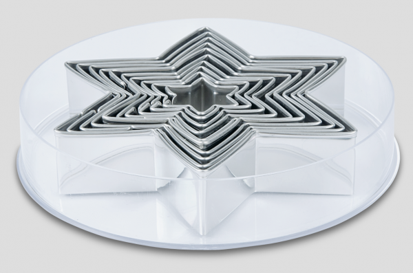 Ausstecher - Set - Edelstahl - Sterne - 10 teilig - 3-12cm