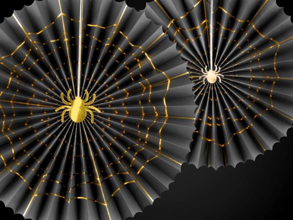 Hängedeko - Fächer - Set - Halloween - Spinnennetz - 2 Stück