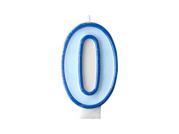 Kerze - Zahl - 0 - Blau
