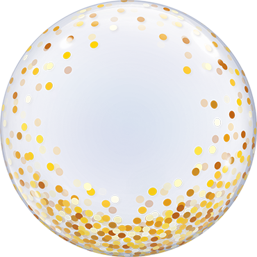 Bubble Ballon - Konfetti punkte - Gold - 61cm