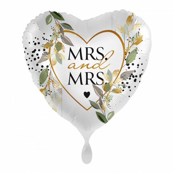Folienballon-Herz-MRS. and MRS.-Ø 43cm