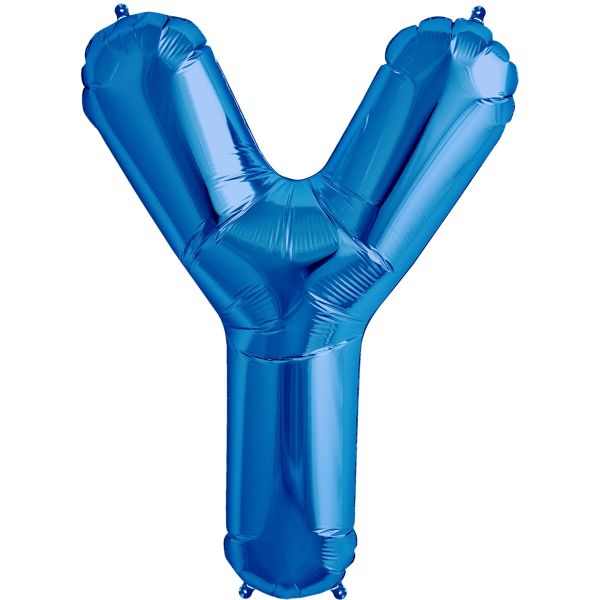 Folienballon - "Y" - Blau - 86cm