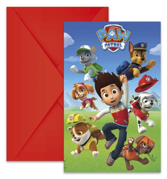Einladungskarten - Paw Patrol - Ready For Action - 6 Stück