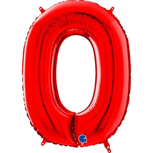Folienballon - Zahl - 0 - Rot - 66cm