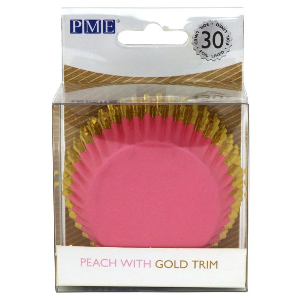 PME - Cupcake/Muffin Förmchen - Rosa/Gold Metallisch - 30 Stück