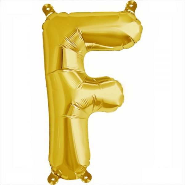 Folienballon - "F" - Gold - 41cm