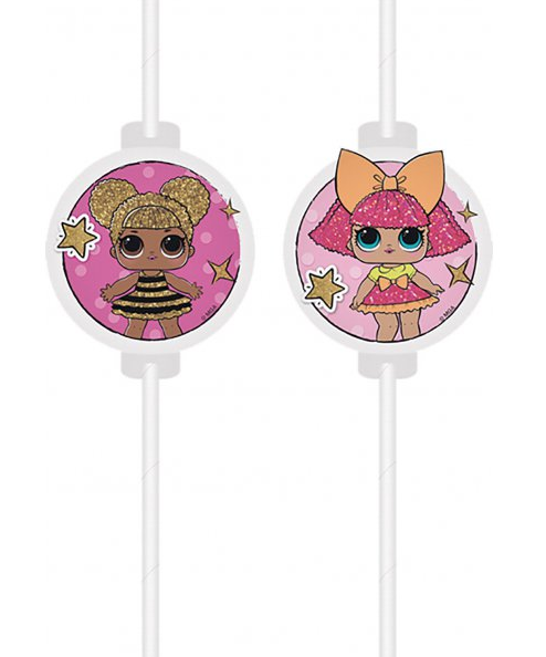 Strohhalme - Papier - LOL Surprise - 4 Stück