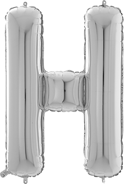 Folienballon - "H" - Silber - 66cm