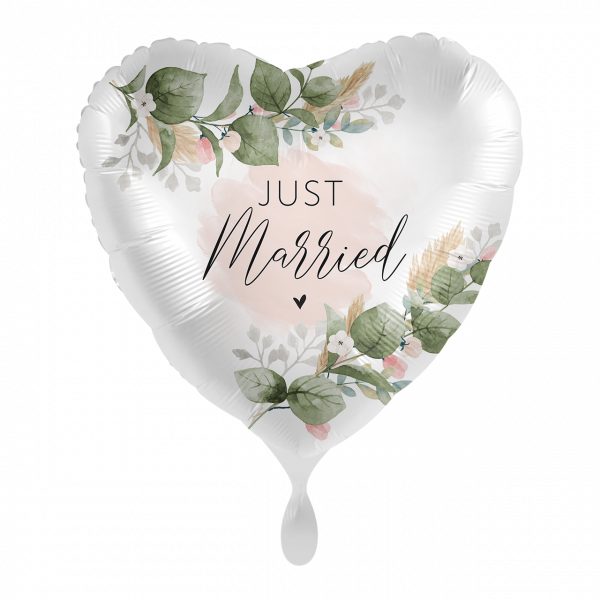 Folienballon-Herz-JUST Married-Ø 43cm