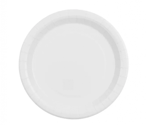 Teller - Papier - Weiß - 23cm - 6 Stück