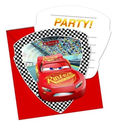 Einladungskarten - Cars 3 - 6 Stück