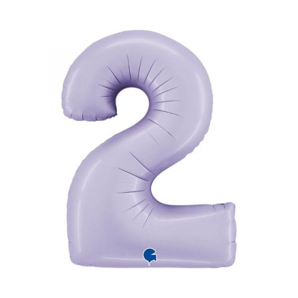 Folienballon - Zahl - 2 - Satin Lila - 102cm