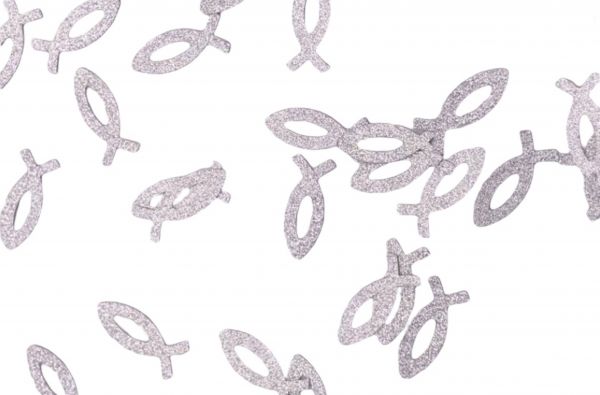 Konfetti - Streudeko-Silber-Fisch-100Stück