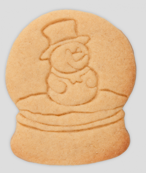 Ausstecher - Edelstahl - Weihnachten - Schneekugel mit Schneemann - 8cm