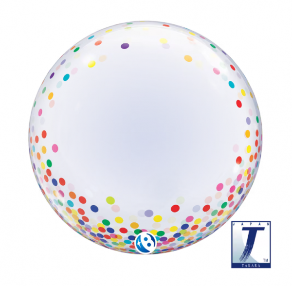 Bubble Ballon - Konfetti punkte - Bunt - 61cm