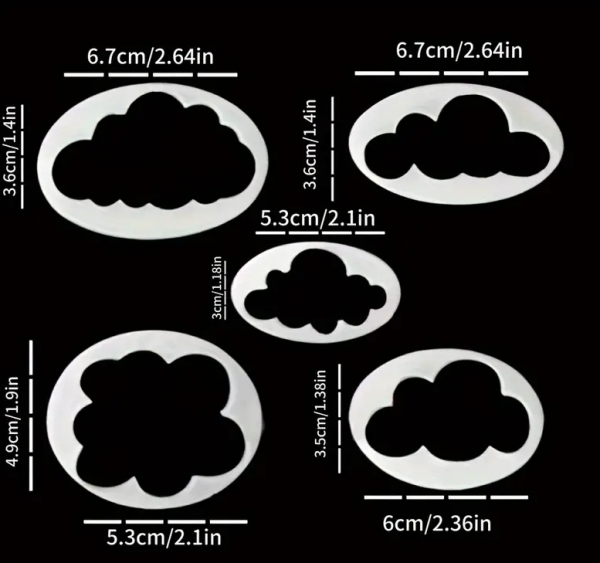Ausstecher - Wolken - 5 Teilig