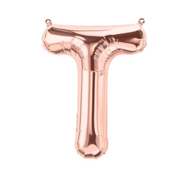 Folienballon - "T" - Rosegold - 41cm