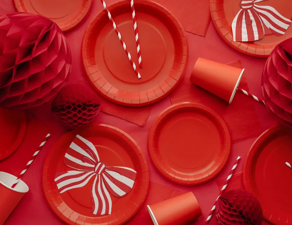 Teller - Papier - Rot - 23cm - 6 Stück