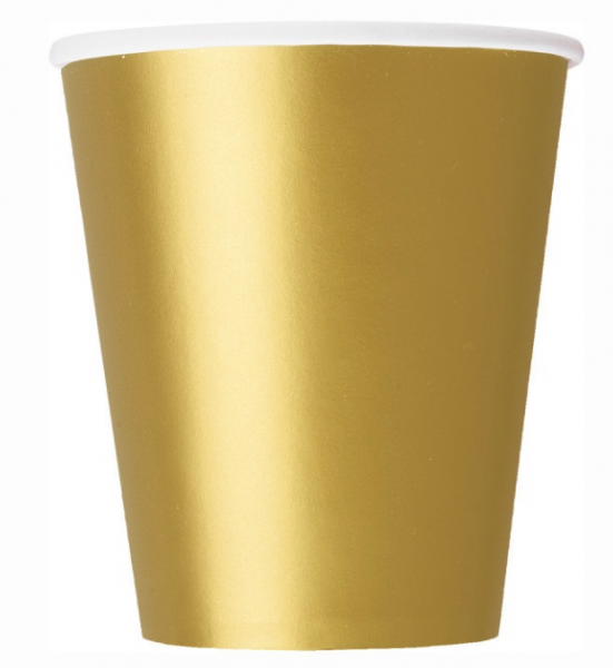 Becher - Papier - Gold - 270ml - 8 Stück