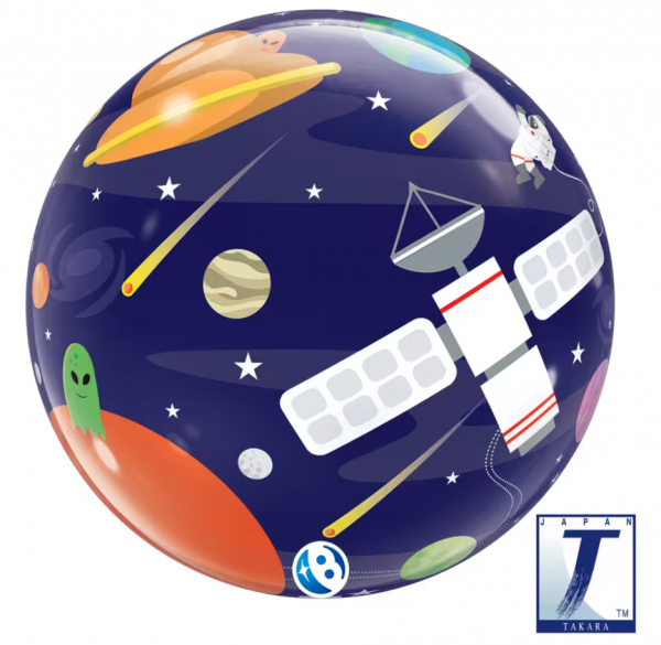 Bubble Ballon - Happy Birthday - Weltall - 56cm