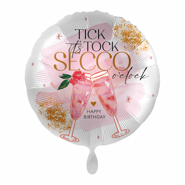 Folienballon- Its Tick Tock SECCO oclock-Ø 43cm